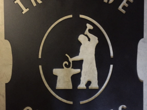 Metal BLACKSMITH sign with BLACKSMITH and HAMMER