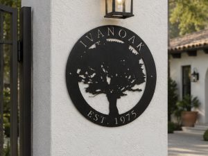 Metal OAK TREE sign, OAK Tree sign,  with your name