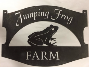 Metal FROG sign with Frog and your name