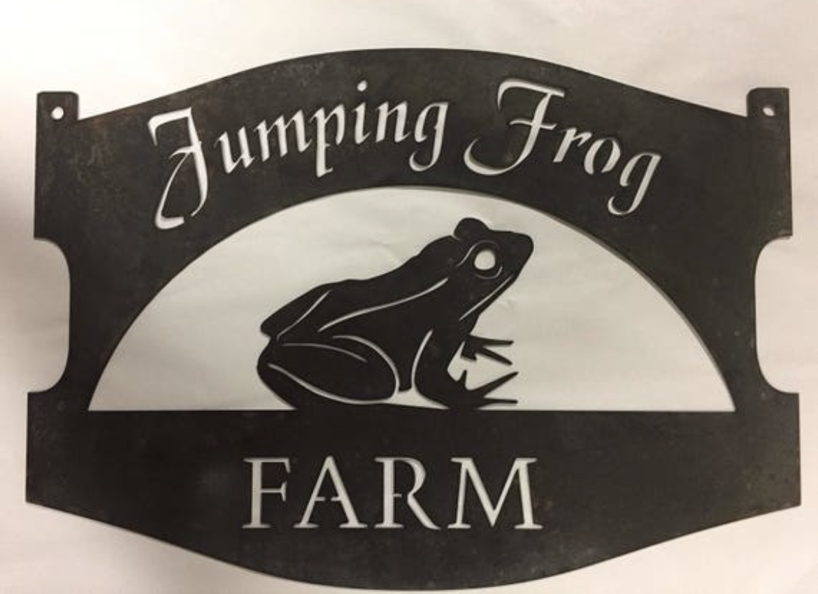 Metal FROG sign with Frog and your name