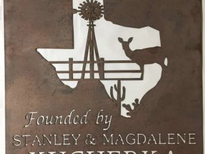 Custom metal sign with TEXAS SCENE