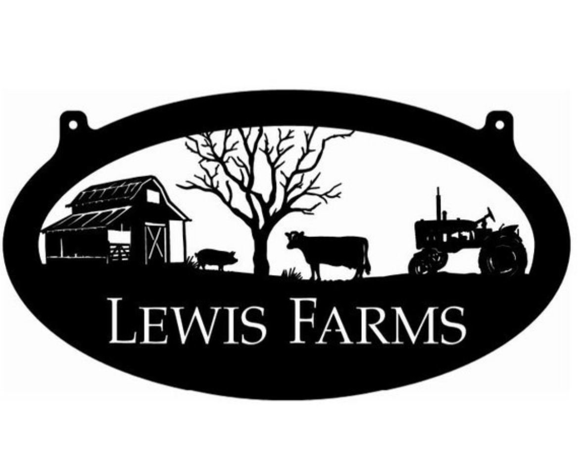 Metal Sign pig cow tractor sign customized with your name - Image 3