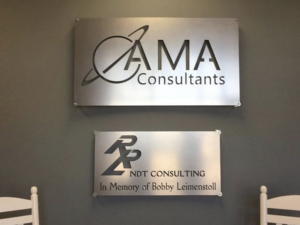 Metal logo sign with YOUR LOGO