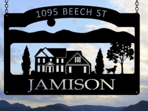 Personalized Metal Sign mountain home , mountains house sign