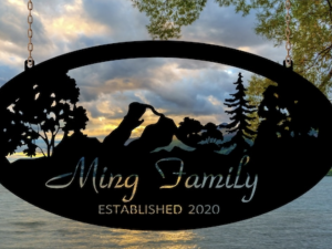 Metal MOUNTAIN Sign Personalized Name Plaque Custom nature plaque