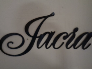 Metal Name or metal sign for bedroom or above child's crib or entrance wall