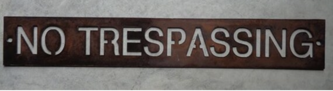 Metal No Trespassing sign in powder coat finish - Image 3