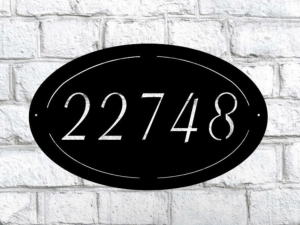 METAL oval ADDRESS SIGN
