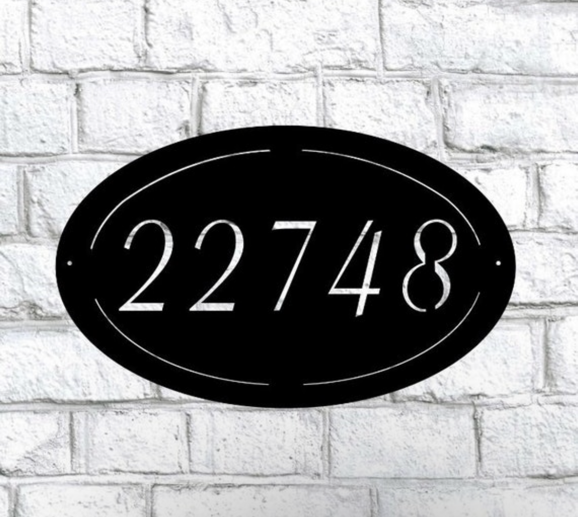 METAL oval ADDRESS SIGN