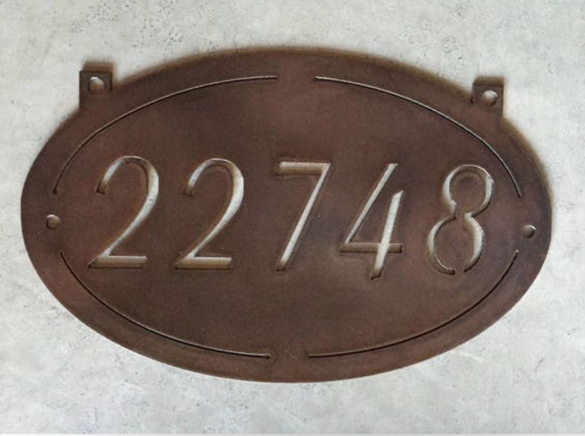 METAL oval ADDRESS SIGN - Image 2
