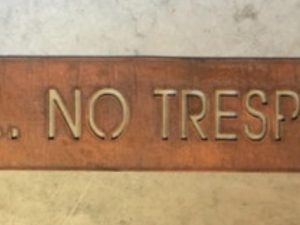 Metal PRIVATE NO TRESPASSING sign