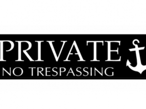 Metal PRIVATE DOCK sign in powder coat