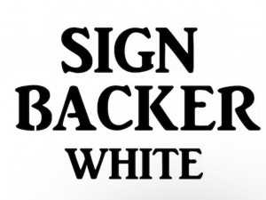 Powder coated sign backer or copper patina with clear coat