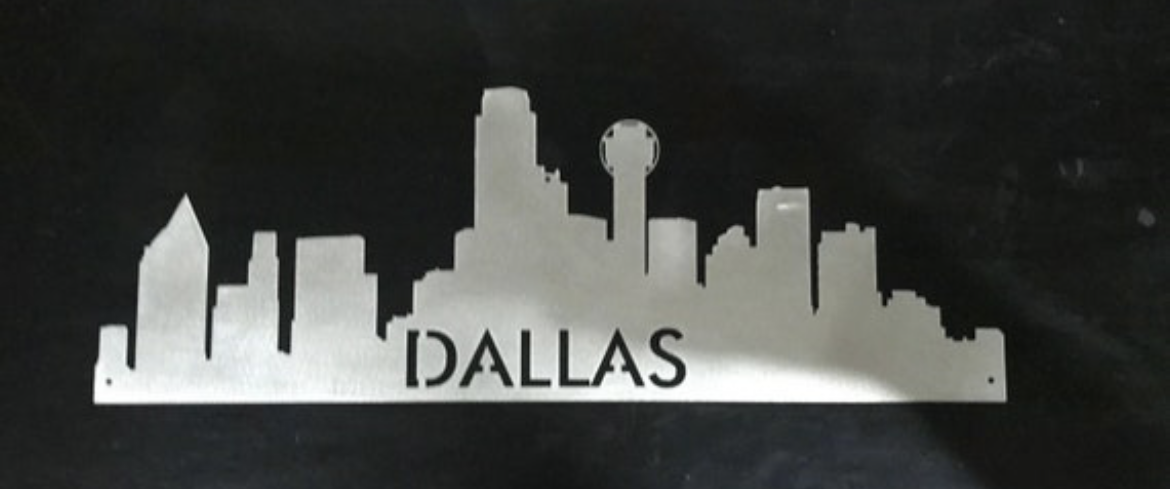 City skyline in stainless steel metal sign with BIRMINGHAM SKYLINE SILHOUETTE - Image 3
