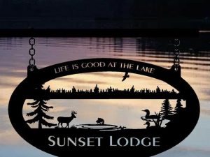 Metal lake Sign , camping lake sign ,  lake sign customized with your name