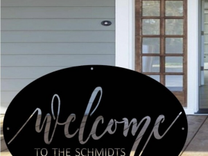Metal OVAL Welcome to our Home SIGN
