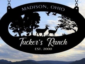 Metal Wildlife Sign Buck Turkey Hunter DeercDad Gift Personalized Name Custom Entrance Ranch Driveway Welcome Marker Rustic Cabin Outdoor Display