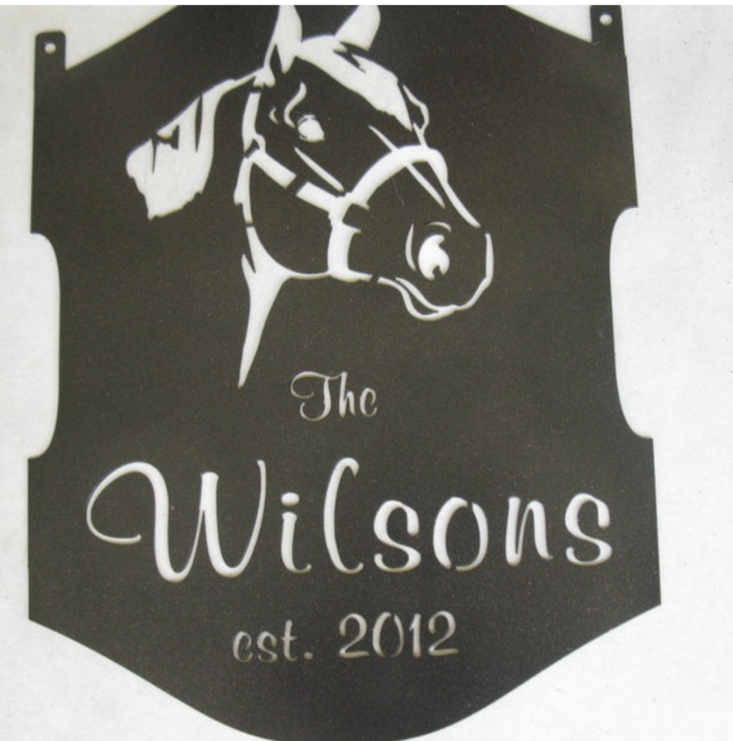 Metal horse sign with quarter horse head - Image 3