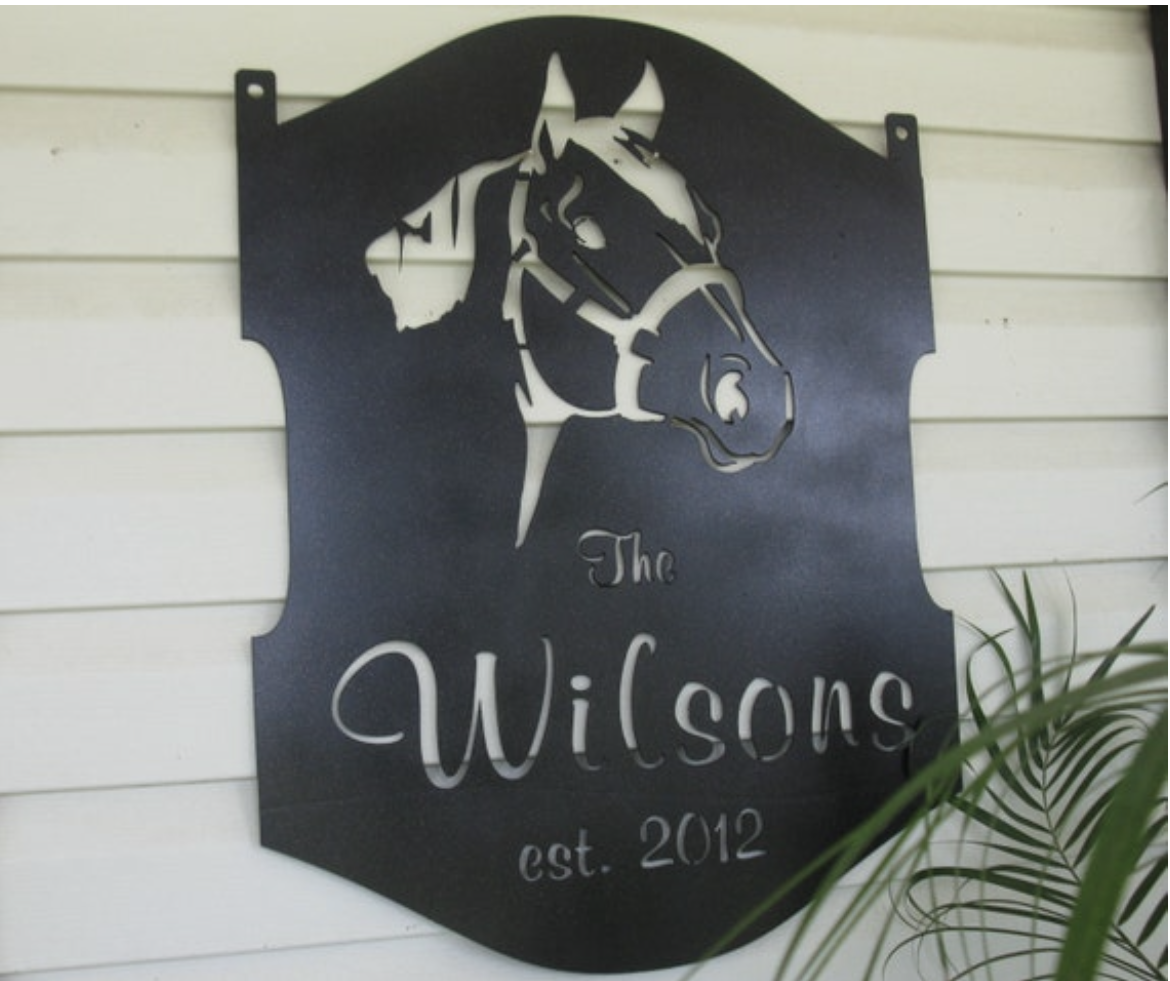 Metal horse sign with quarter horse head - Image 2